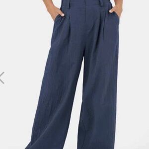 NWT Halara Wide Leg Pants Pockets Belt Loops size XS Gray Workwear stretchy